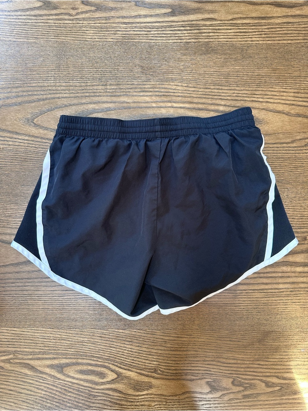 Black Drawstring Athletic Shorts with White Trim - Women - Picture 2 of 2